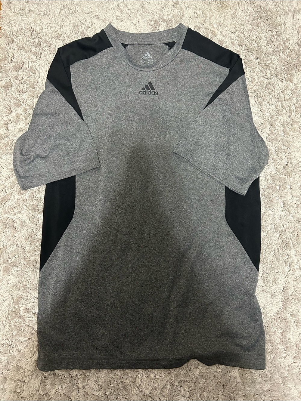 Adidas Gray & Black Athletic Tee Men Medium